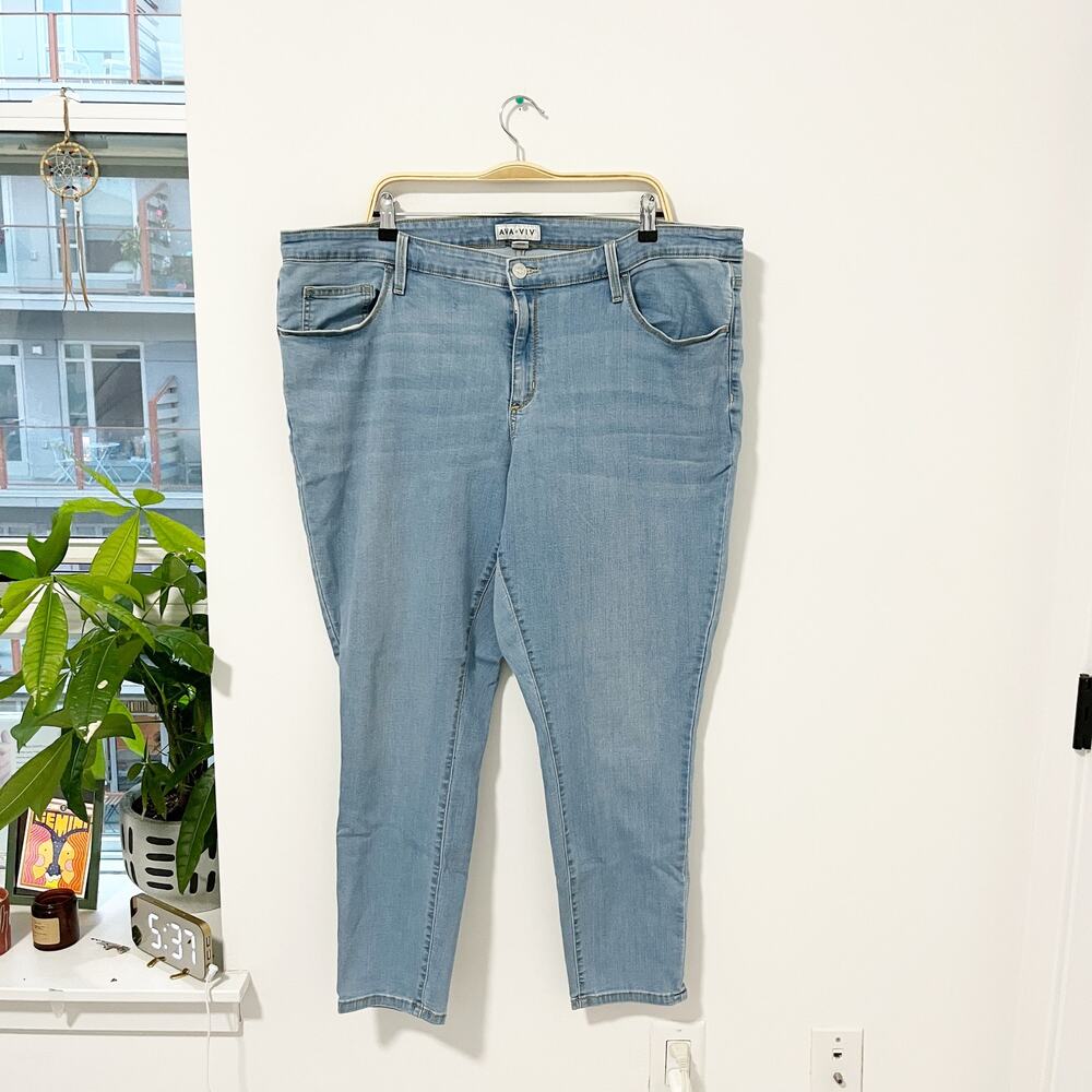 Ava & Viv Blue Skinny Jeans Size 22W